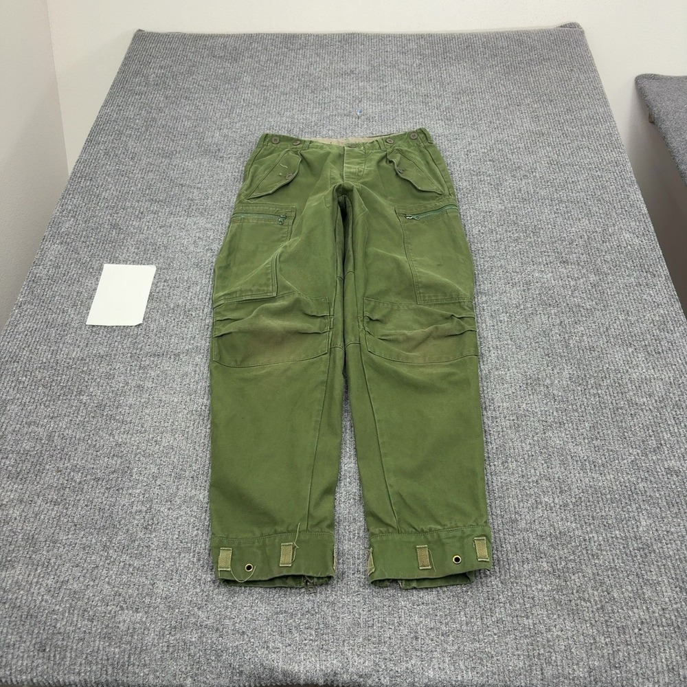 Vintage Military Cargo Pants Mens C46 Green Cotton Utility Zipper Hem Gorpcore